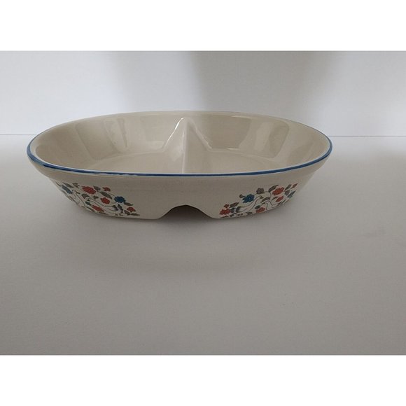 Action China Country Classics Stoneware FLORAL DUCK GOOSE DIVIDED DISH - Picture 3 of 9